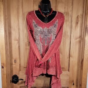 Angel Wings & Bling Tunic Top